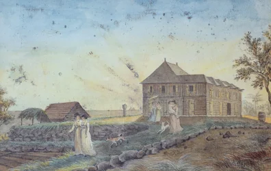Familie macht sich auf zu einem Spaziergang, Ile de la Reunion, ca. 1813